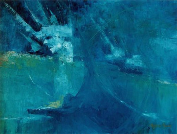 Obra contemporánea nombrada « Bleu n°2 », Hecho por MICHèLE REVERS