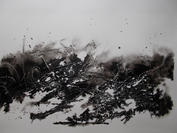 Obra contemporánea nombrada « Encre de chine (6b) », Hecho por MARTINE MOREAU