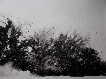 Obra contemporánea nombrada « Encre de chine (8b) », Hecho por MARTINE MOREAU