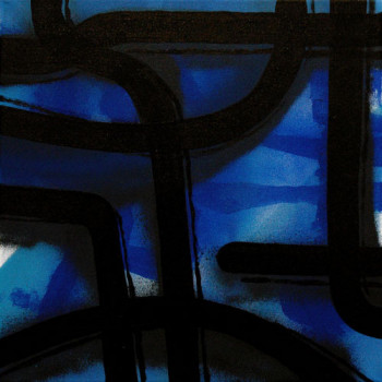 Obra contemporánea nombrada « infrablue 7 », Hecho por WILGA LERAT