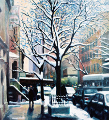 Obra contemporánea nombrada « New York " l'arbre sous la neige" », Hecho por MAXENCE GERARD