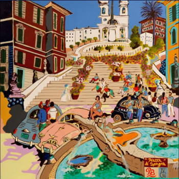 Obra contemporánea nombrada « Piazza di Spagna 1 », Hecho por PB