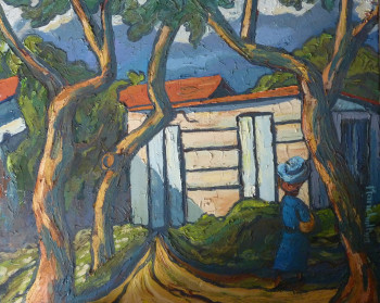 Obra contemporánea nombrada « Case créole », Hecho por MARICHALTON
