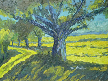 Obra contemporánea nombrada « L'arbre bleu », Hecho por MARICHALTON
