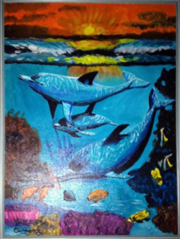 Obra contemporánea nombrada « Les dauphins », Hecho por KHORRY66