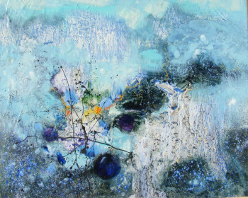 Obra contemporánea nombrada « Bleu nuit », Hecho por ALBUR