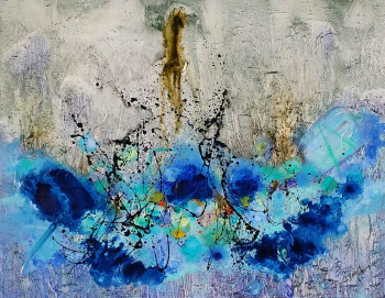 Obra contemporánea nombrada « Nature bleue », Hecho por ALBUR