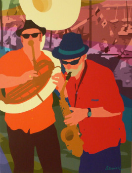 Obra contemporánea nombrada « Les joueurs de jazz », Hecho por DANIELL