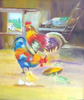 Obra contemporánea nombrada « LES POULES », Hecho por LARTDELATOILE