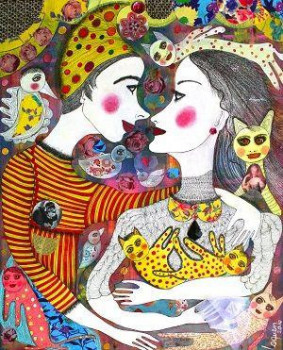 Obra contemporánea nombrada « Duc de Pouze et Germignonne », Hecho por CLAUDINE LOQUEN