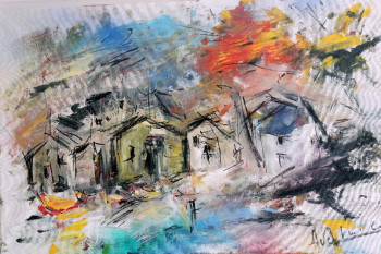 Obra contemporánea nombrada « Cabanes au canada », Hecho por CARLO AVENTURIERO