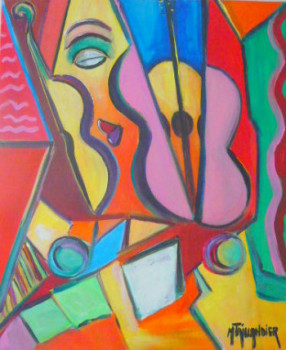 Obra contemporánea nombrada « L'Ame du violon », Hecho por MONIQUE TAILLANDIER WALLON