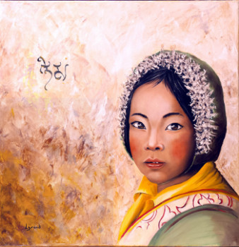 Obra contemporánea nombrada « FILLE DE MONGOLIE », Hecho por LYSAND