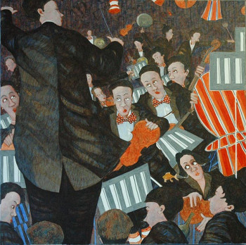 Obra contemporánea nombrada « Activité au fond de l'orchestre », Hecho por ANDREW PAINTER