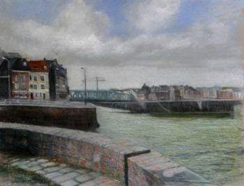 Obra contemporánea nombrada « Il suffit de traverser... Le pont », Hecho por CORINNE QUIBEL