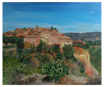 Obra contemporánea nombrada « Roussillon le village », Hecho por NOëLLE HUIN