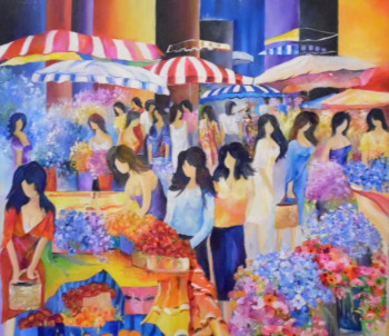 Obra contemporánea nombrada « marché dans la cité », Hecho por DI BLIQUI