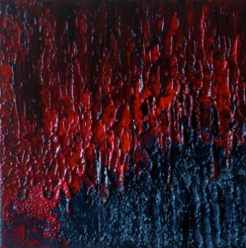 Obra contemporánea nombrada « Red-Hot Lava / Lave incandescente #14136 », Hecho por KLARA