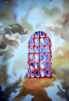 Obra contemporánea nombrada « Ciel sur Aigues-Mortes », Hecho por FéLIX MONGET