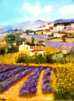 Obra contemporánea nombrada « paysage provencal », Hecho por FRANCIS CHABAS