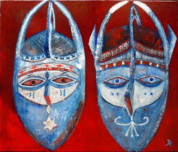 Obra contemporánea nombrada « Masques Africains », Hecho por CBC