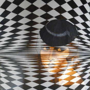 Obra contemporánea nombrada « Immortelle en noir et blanc (rétroéclairée) », Hecho por PATRICIA POTIRON