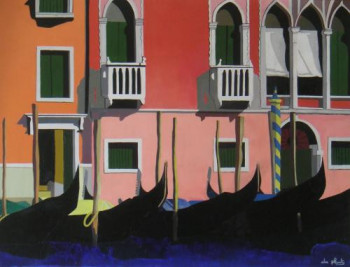 Obra contemporánea nombrada « CANAL GRANDE », Hecho por ANNE DU PLANTY