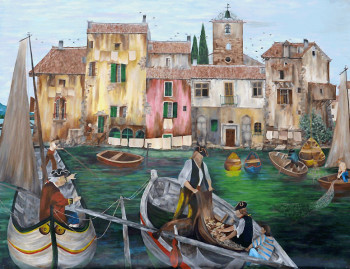 Obra contemporánea nombrada « Le port de Martigues », Hecho por GRALLIé