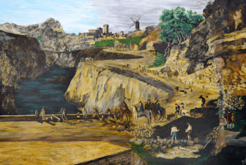 Obra contemporánea nombrada « Construction d'une route », Hecho por GRALLIé