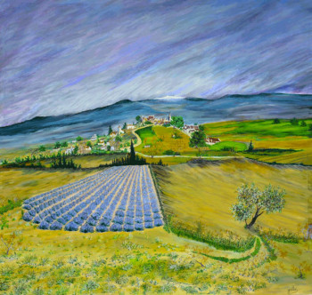 Obra contemporánea nombrada « Paysage du Ventoux », Hecho por GRALLIé