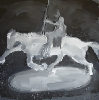 Obra contemporánea nombrada « Cavalier gris », Hecho por FRANCIS KUSTER