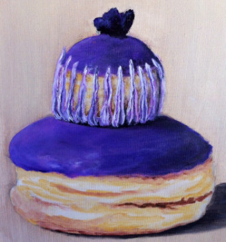 Obra contemporánea nombrada « Gourmandises 3 - religieuse à la violette », Hecho por PATRICIA DELEY