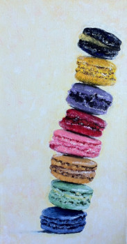 Obra contemporánea nombrada « Gourmandise 4 - pyramide de macarons », Hecho por PATRICIA DELEY