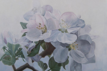 Obra contemporánea nombrada « apple Blossoms d'arbres », Hecho por STEPANYUK ALINA