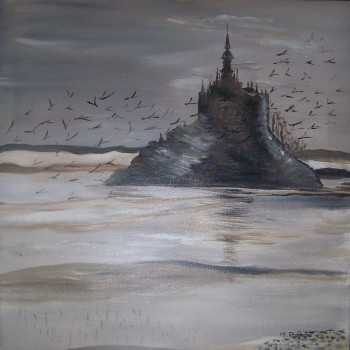 Obra contemporánea nombrada « le Mont Saint Michel », Hecho por MICHèLE PARFAIT