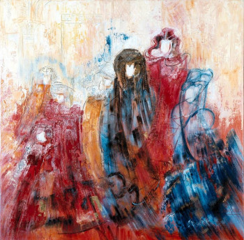 Obra contemporánea nombrada « Mascarade », Hecho por MAGUY HERAUD.MARGAUX
