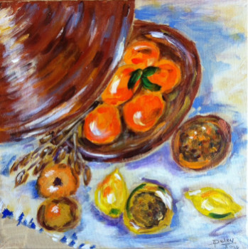 Obra contemporánea nombrada « Tagine et fruits marocains », Hecho por PATRICIA DELEY