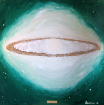 Obra contemporánea nombrada « Galaxie sombrero Messier », Hecho por GéRALD GOSSELIN