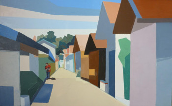 Obra contemporánea nombrada « Rue du Village du Canon au Cap-Ferret N° 218 », Hecho por JEAN CALMON