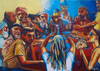 Obra contemporánea nombrada « Cène de comptoir », Hecho por PHILOU