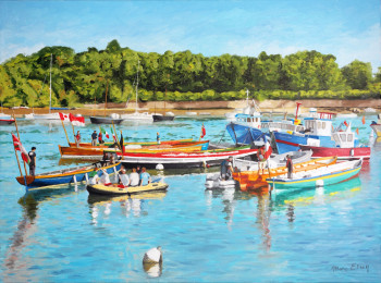 Obra contemporánea nombrada « Yoles de Bantry à Port Anna », Hecho por MARC ETIEN