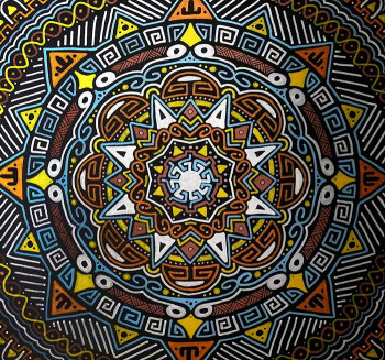 Obra contemporánea nombrada « Mandala 3 », Hecho por TOCKART