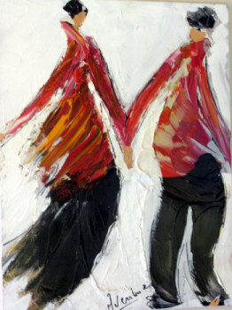 Obra contemporánea nombrada « Rencontre amoureuse », Hecho por CARLO AVENTURIERO