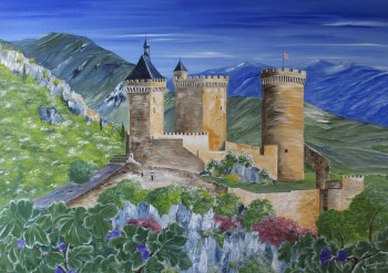 Obra contemporánea nombrada « Château de Foix », Hecho por GéRARD PACROS