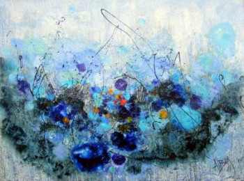 Obra contemporánea nombrada « Bleu céleste », Hecho por ALBUR