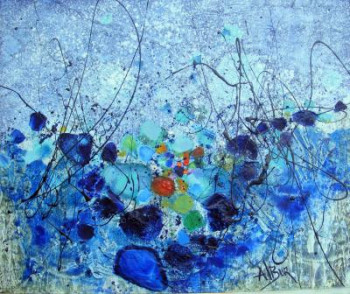 Obra contemporánea nombrada « Cristaux outremer », Hecho por ALBUR
