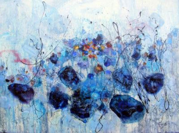 Obra contemporánea nombrada « Eruption bleue », Hecho por ALBUR