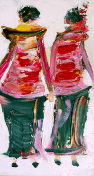 Obra contemporánea nombrada « maman et moi en promenade », Hecho por CARLO AVENTURIERO