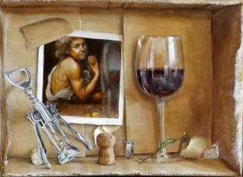 Obra contemporánea nombrada « Jeune Bacchus encartonné », Hecho por JEANNE BOIVIN