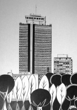 Obra contemporánea nombrada « La Tour de l'Europe », Hecho por FABIE
